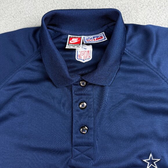 Vintage Dallas Cowboys Polo Shirt Men Extra Large XL Navy Blue Nike Pro Line NFL - Picture 6 of 11